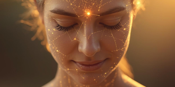 Woman representing a new understanding of fibromyalgia, shifting from confusion and pain to clarity and healing through the nervous system.